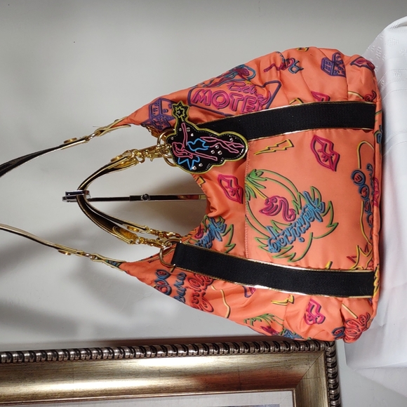 Betseyville by Betsey Johnson Silky Print Fabric Hobo Style Shoulder Bag - Picture 5 of 12